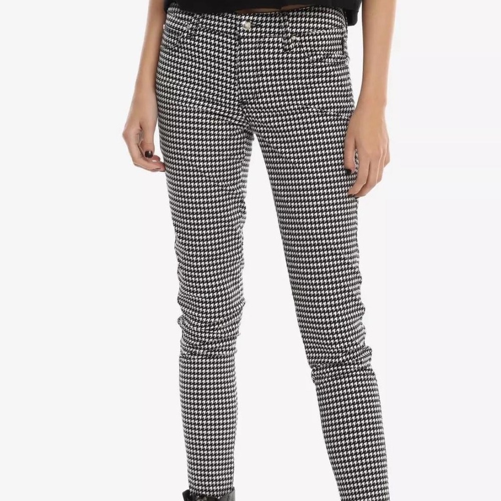 tripp nyc houndstooth skinny jeans